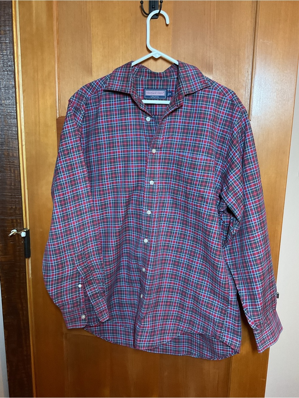 Vineyard Vines Red, Blue, Yellow, Green Plaid Button-Down Shirt Size M